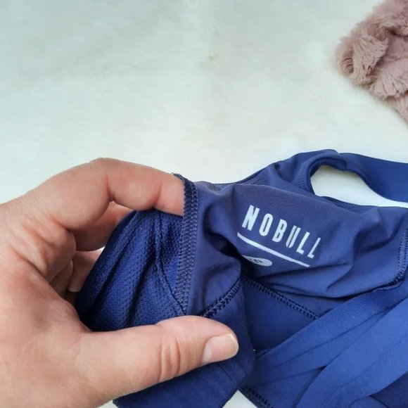 NoBull Pace Sports Bra Cross Back No Bull Training Workout Lounge Small Blue - Picture 9 of 13